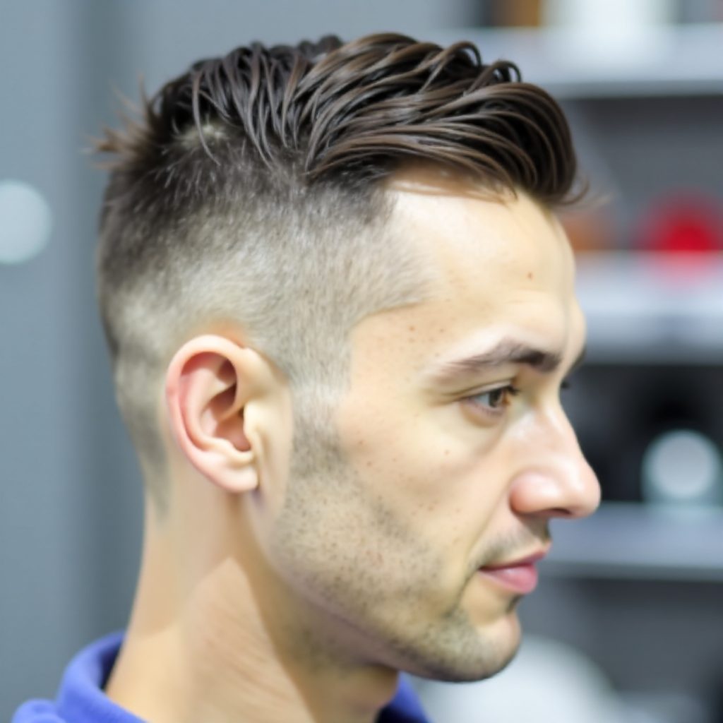 side parted taper fade