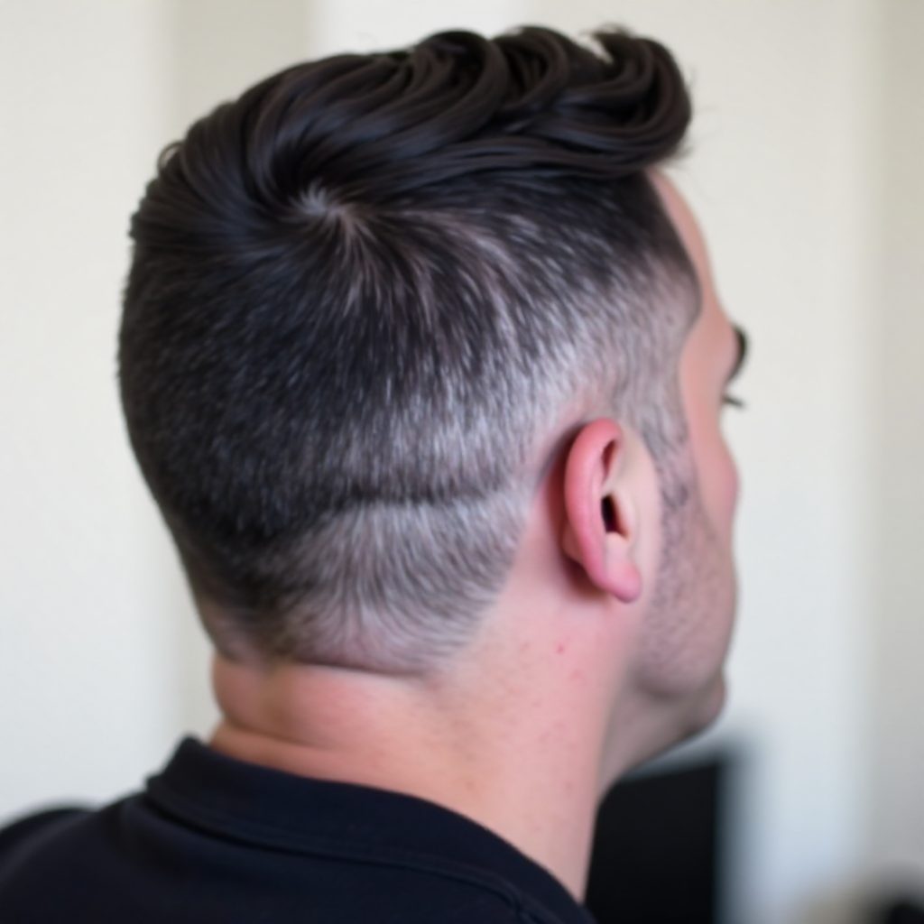 short haircut with mohawk fade