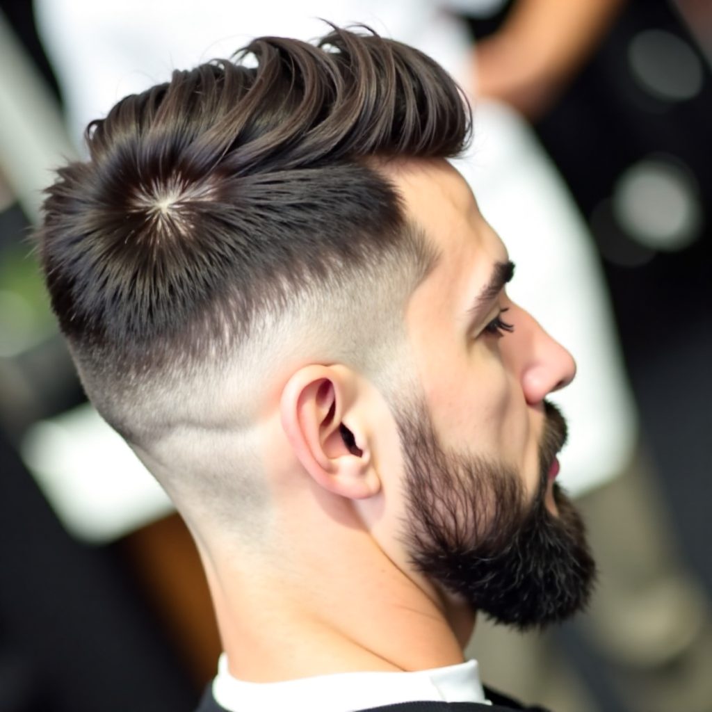 fade haircut with beard