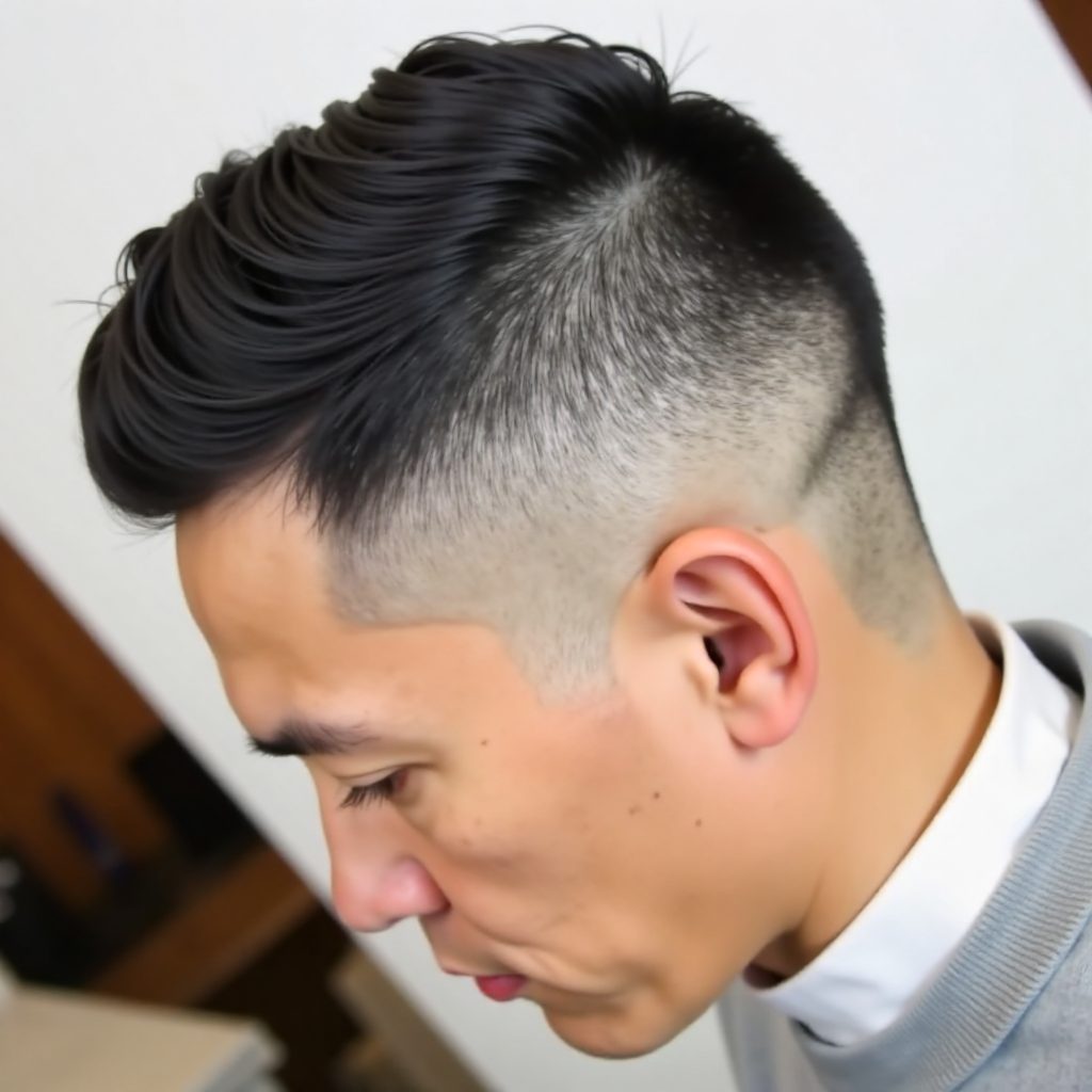 Ivy League haircut with fade