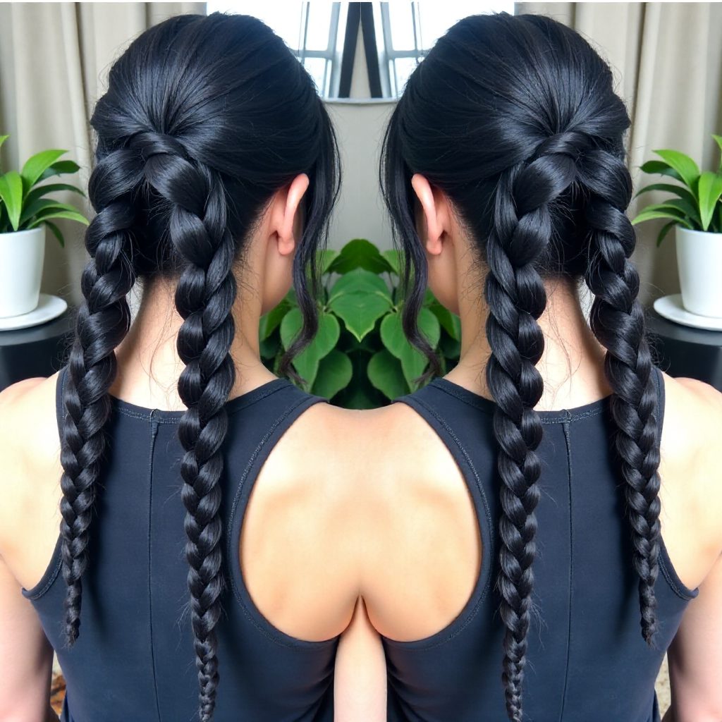 Dark Blue Pigtails