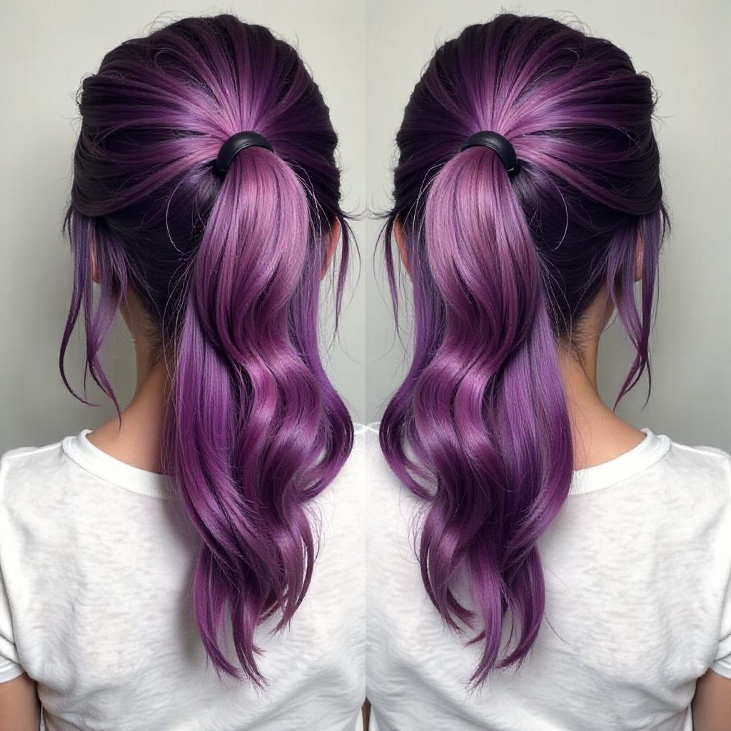 Purple To Blue Balayage Ombre