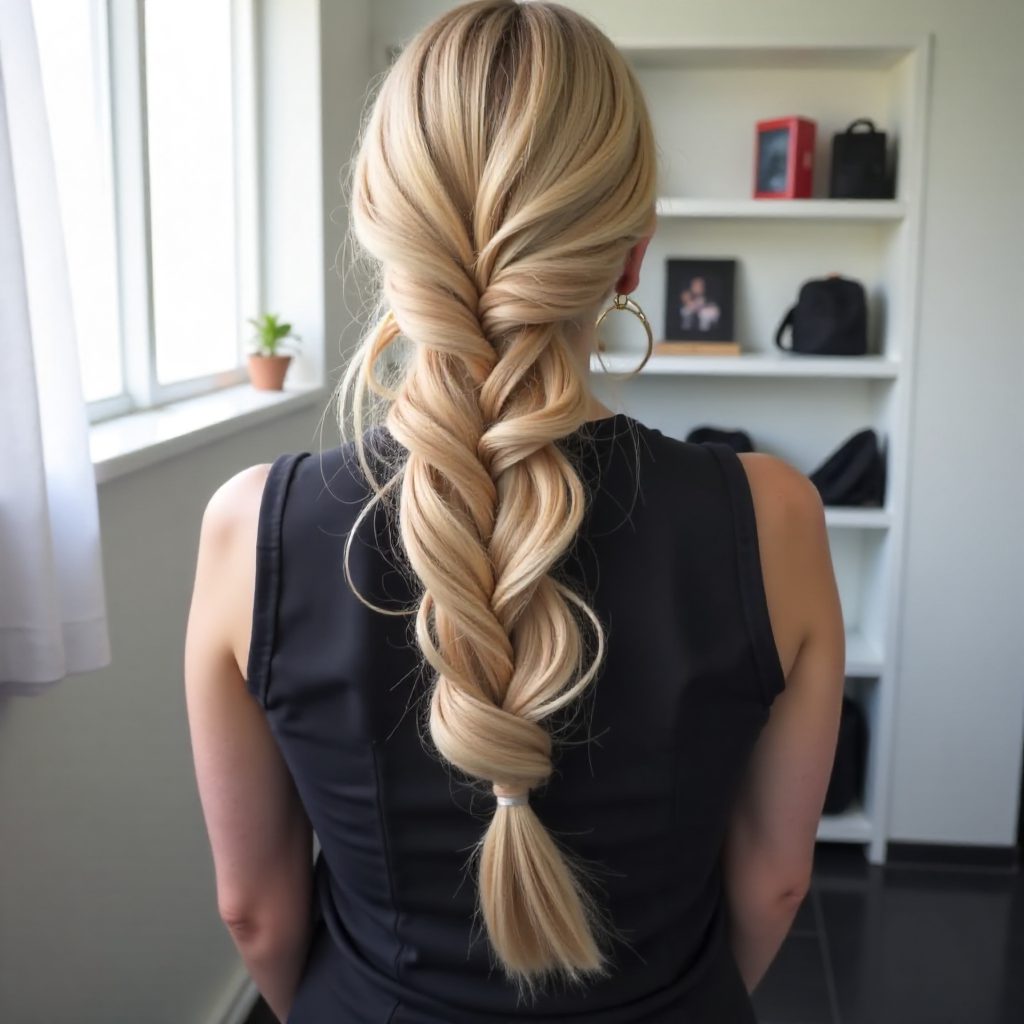 Loose Mermaid Braid For Long Hair