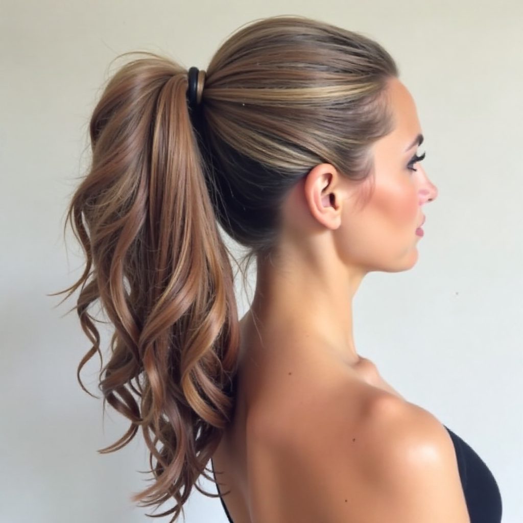 Curly Ponytail With A Bouffant