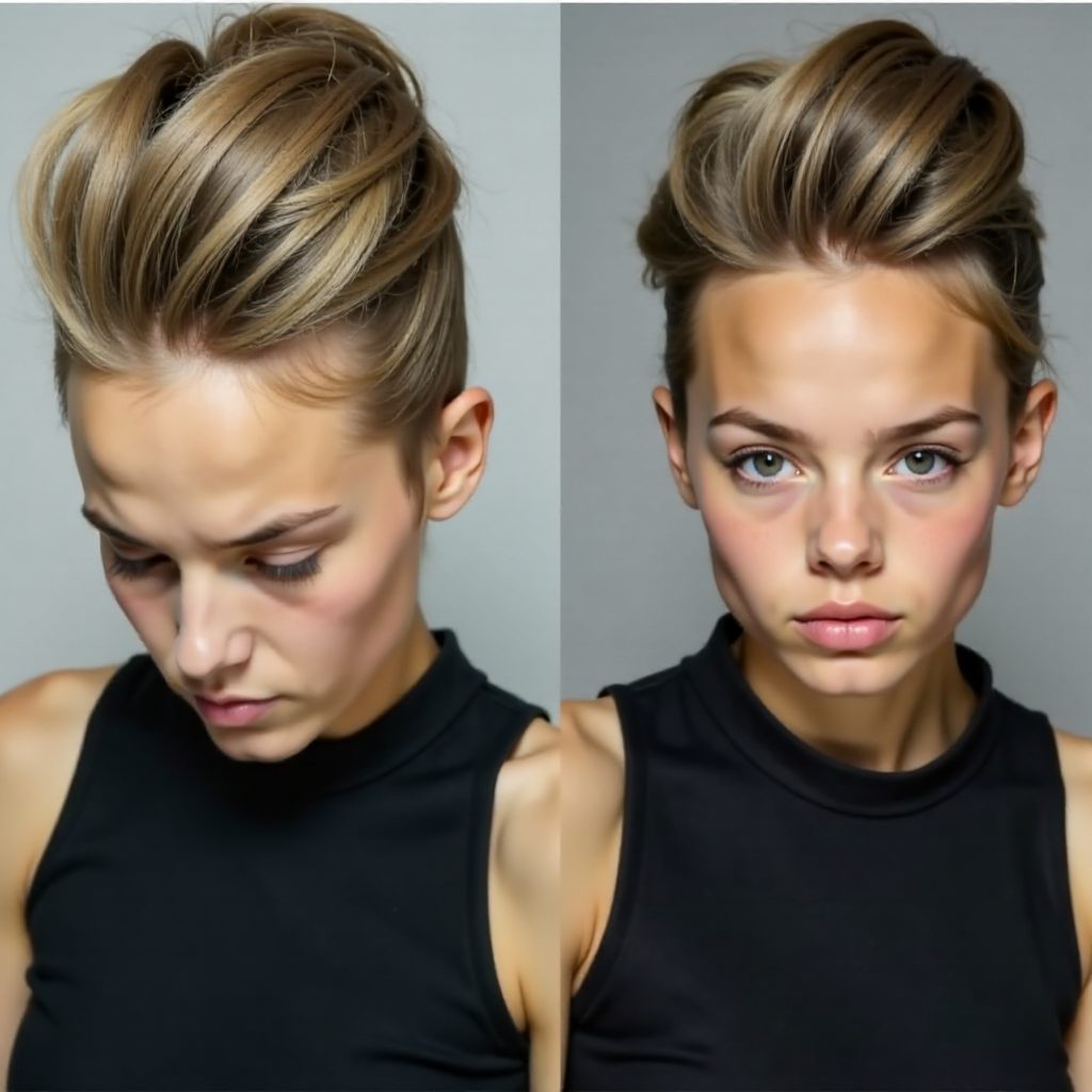high blonde bun