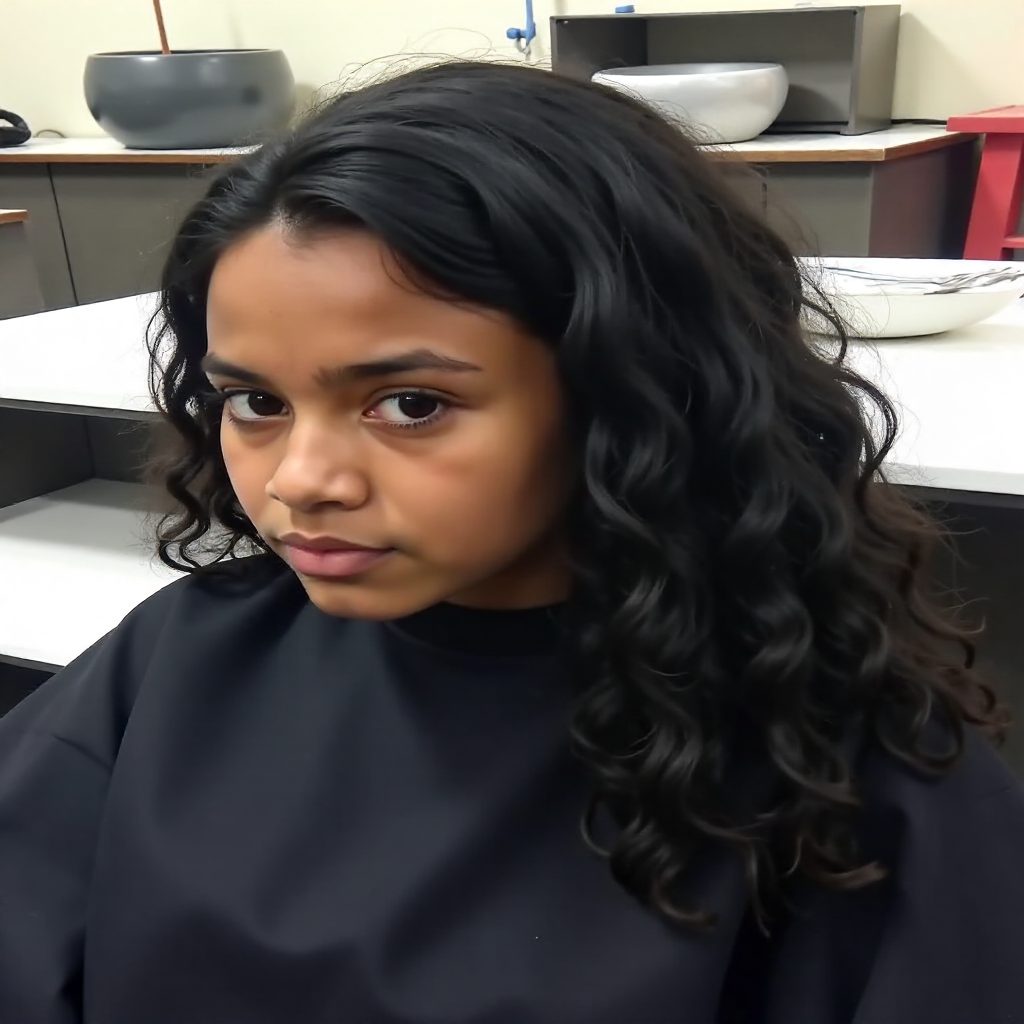 African American Curly Hairstyle With A Braid