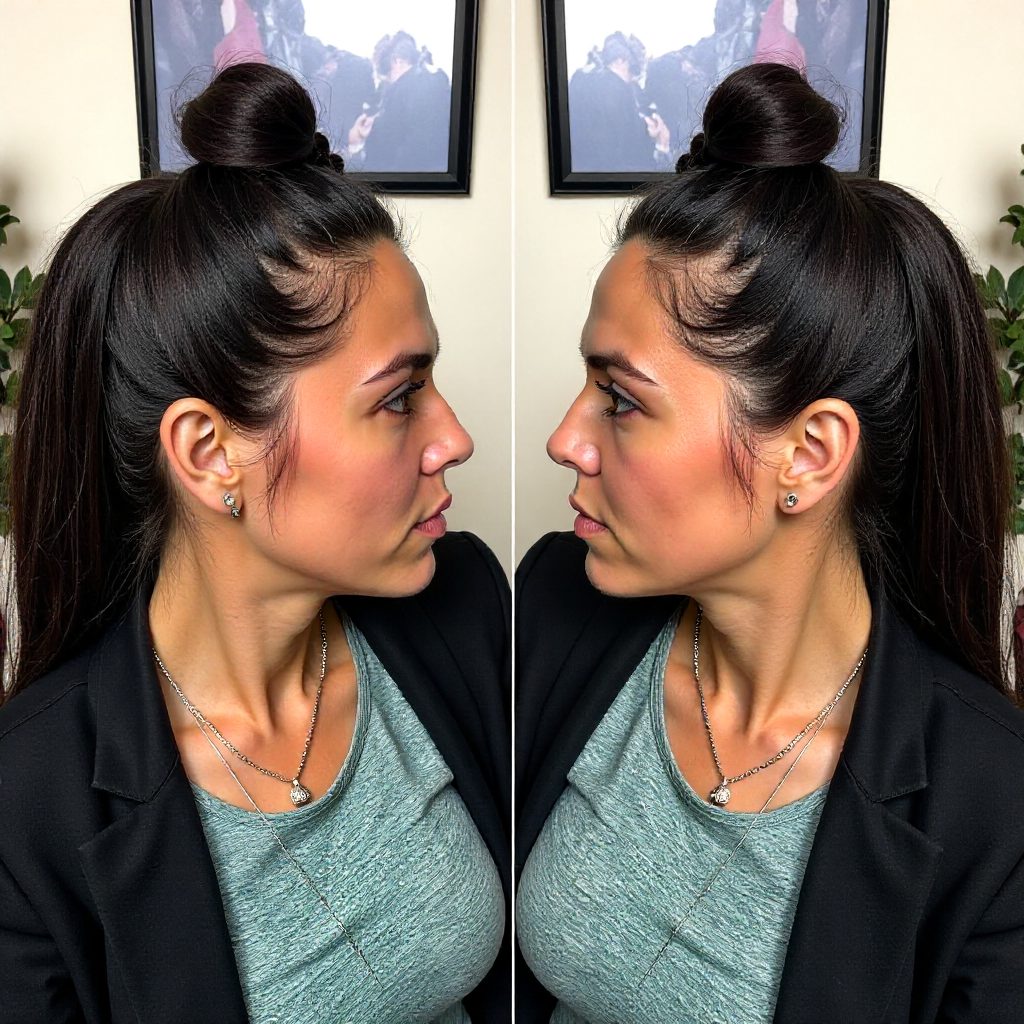 Mohawk Underbraid With A Sleek Ponytail