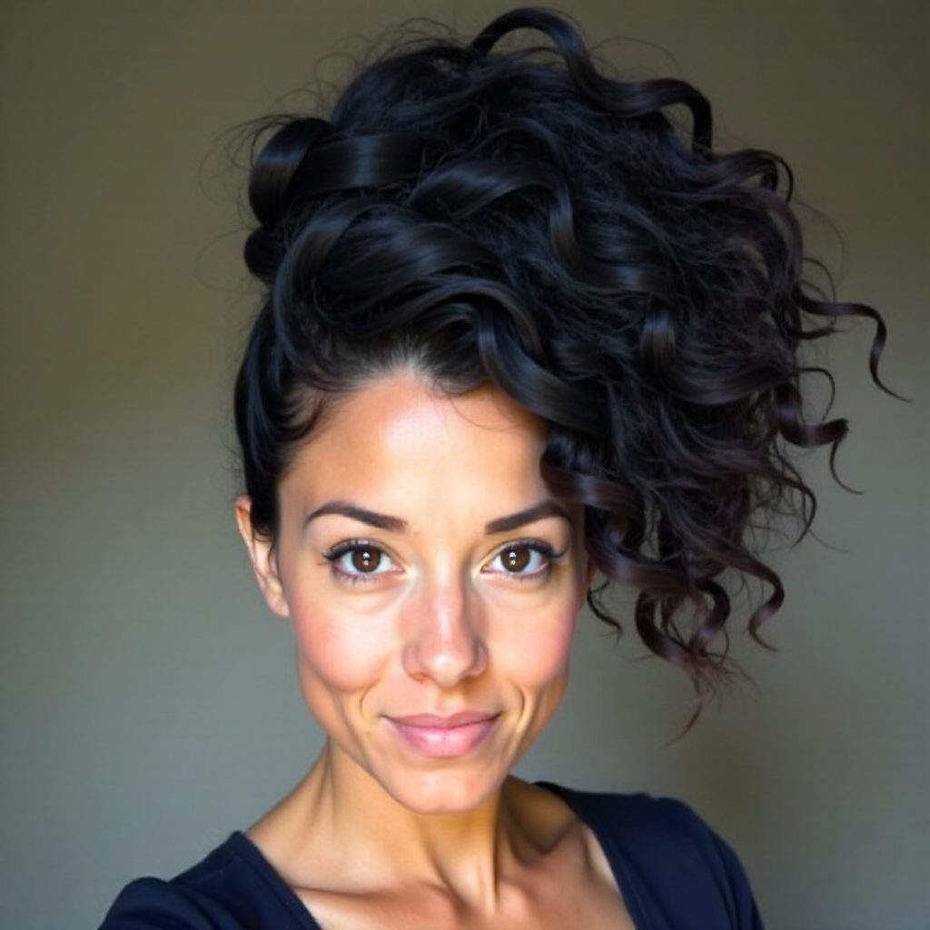 Asymmetrical Afro Puff