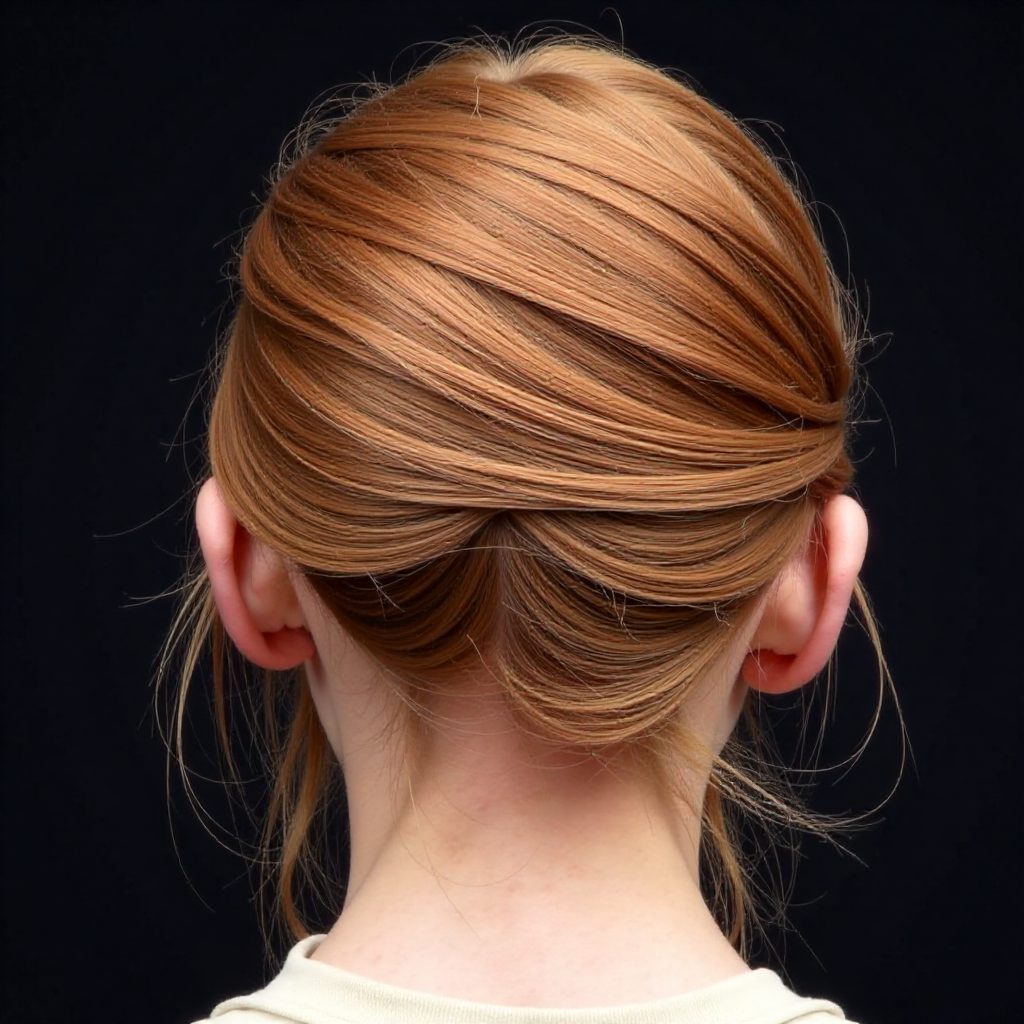 Red French Roll Updo