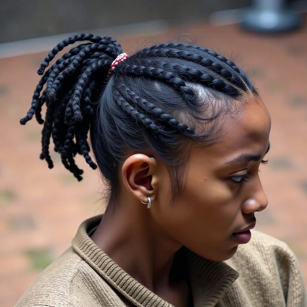 Bun Updo With Under Braids