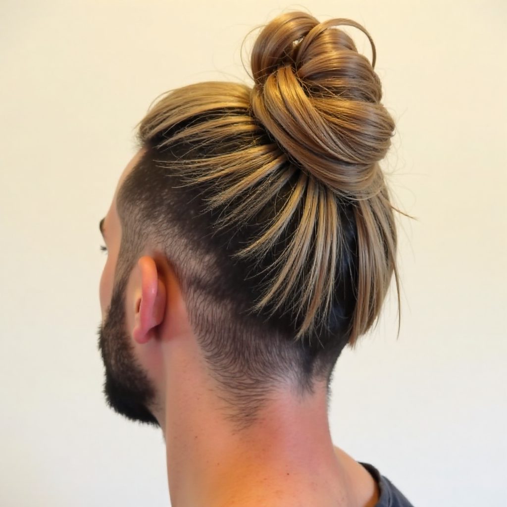 Men's Upside Down Braid With A Bun