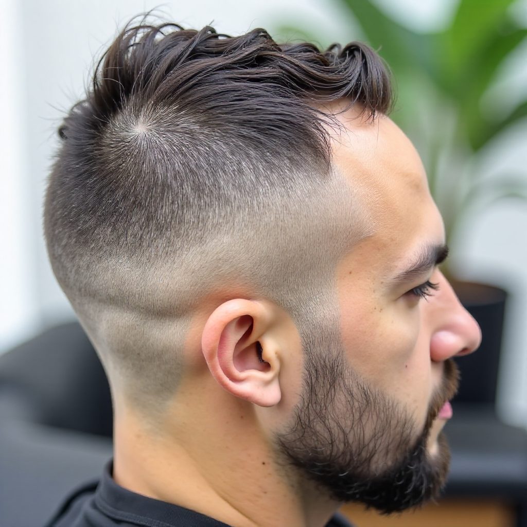 Small Man Bun And Shaved Designs