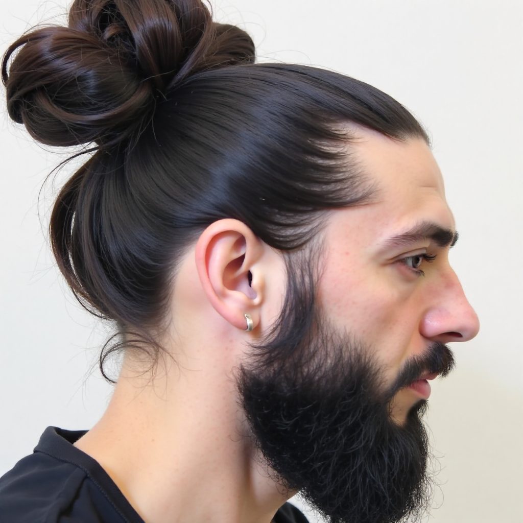 Man Bun For Long Hair