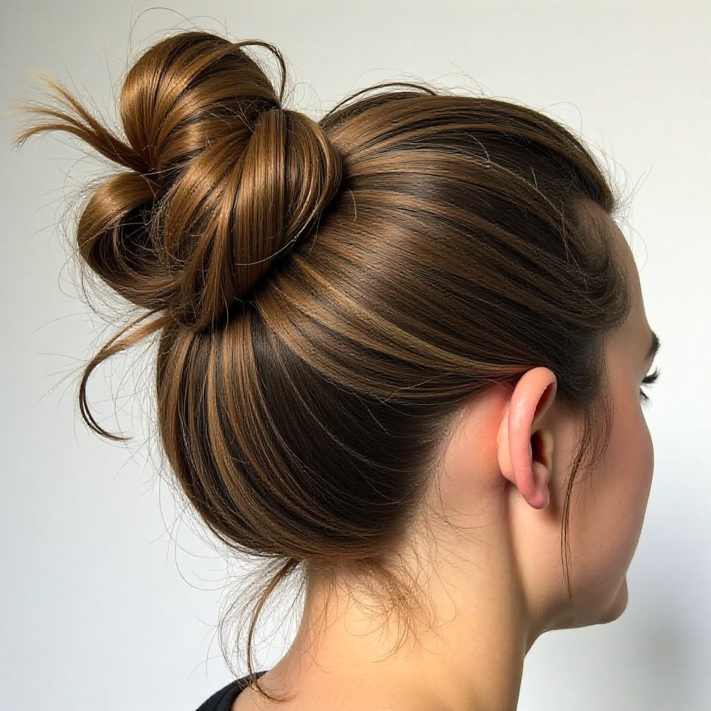 Man Bun For Long Thick Hair