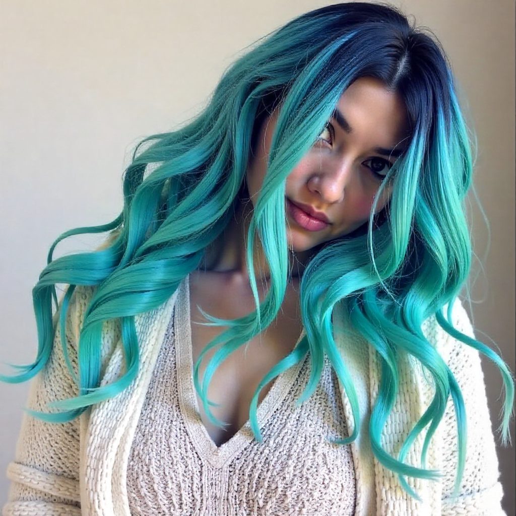 Blue And Pink Mermaid Hairstyle