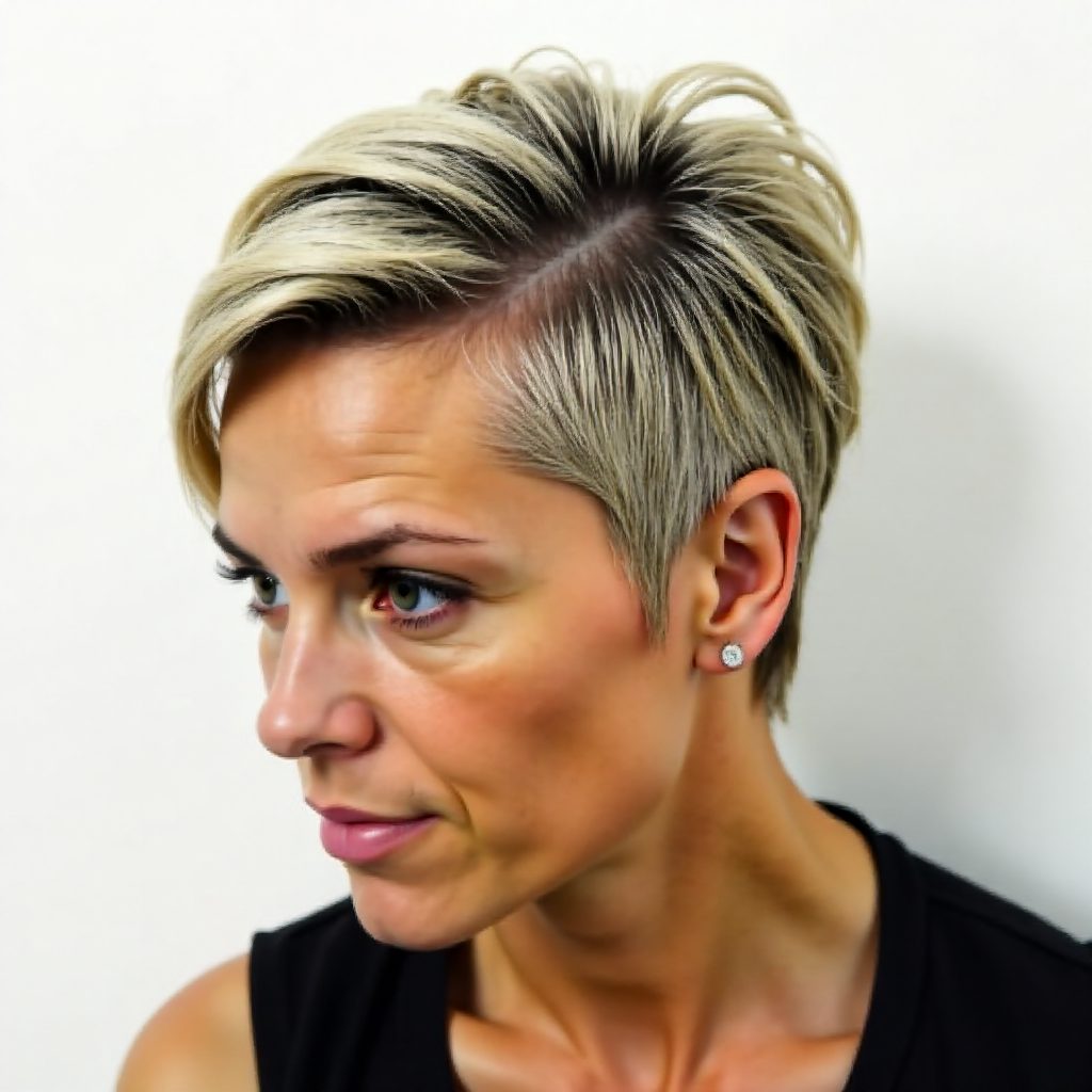 Half Shaved Blonde Pixie Bob