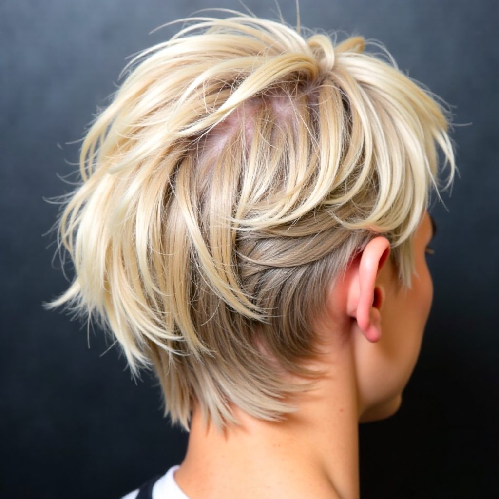 Blonde Layered Undercut Pixie