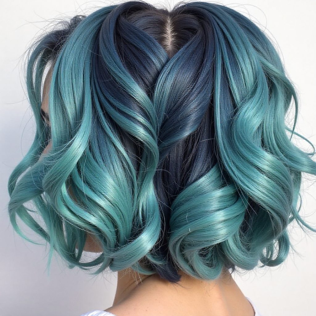 Teal Braided Buns