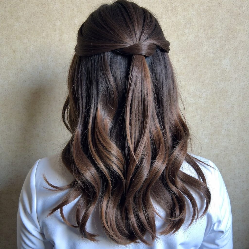 Looped Half Up Half Down Hair