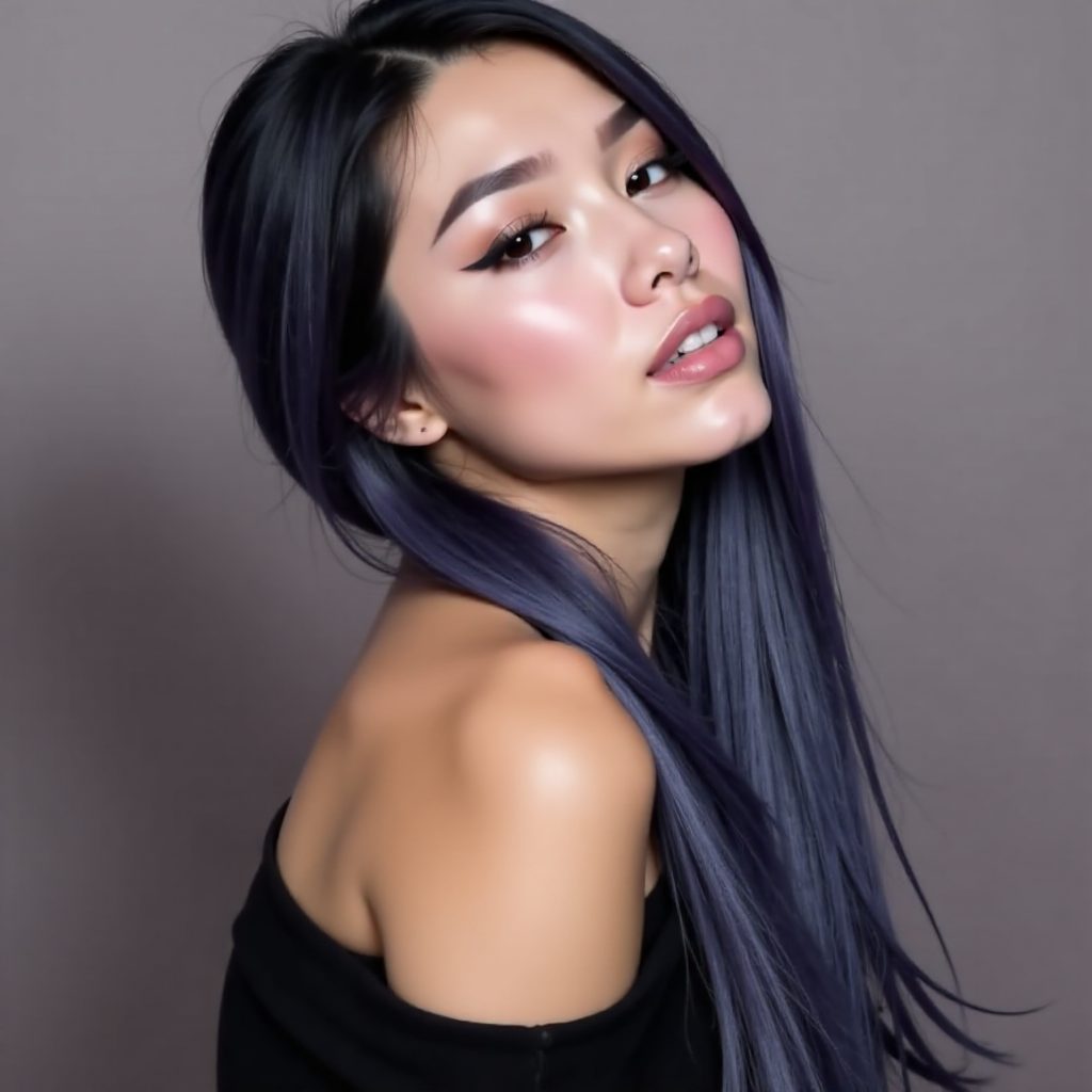 Purple Ombre And Side Braid