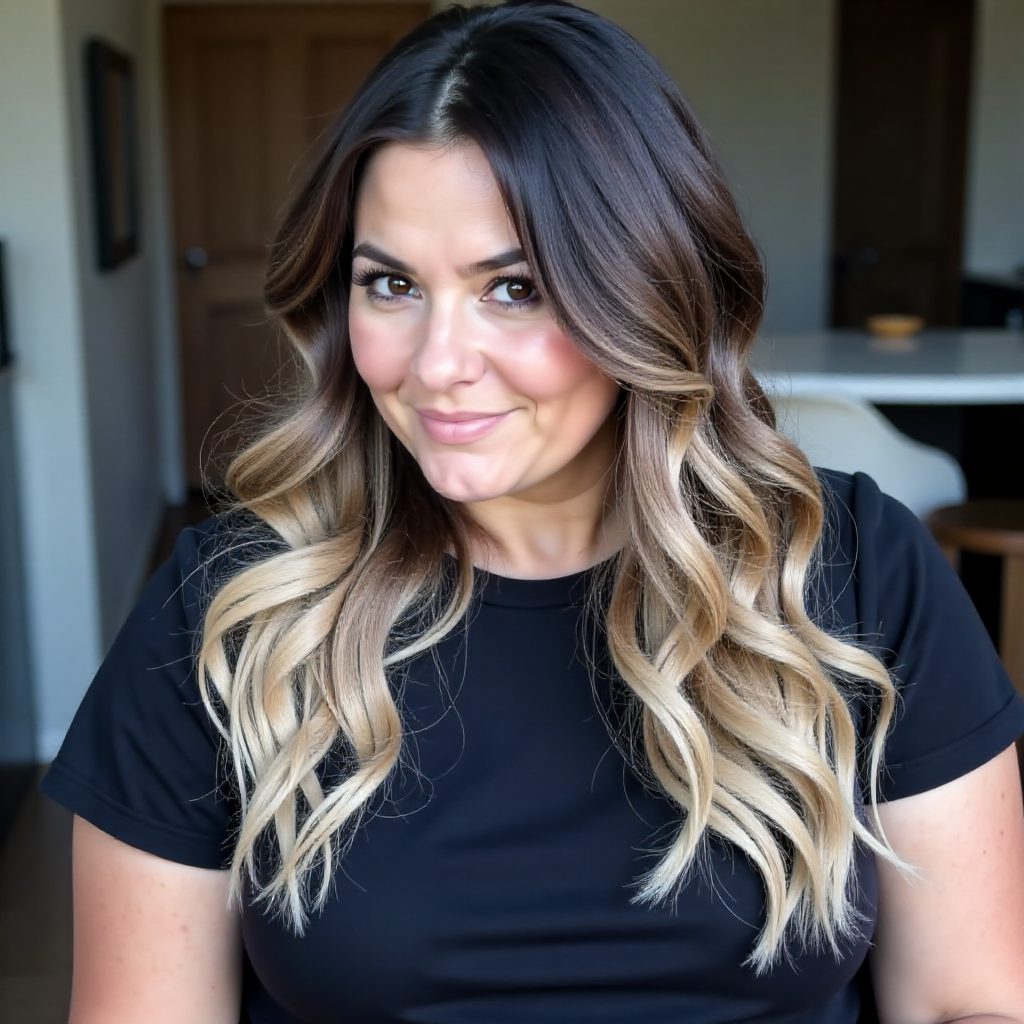 Centre Parted Ombre Hair