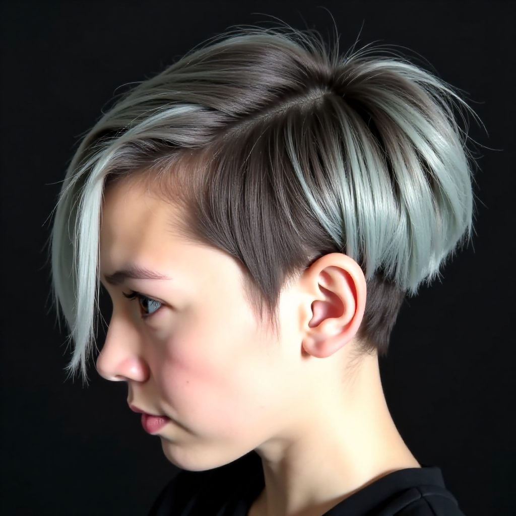 Pastel Blue Pixie With Undercut