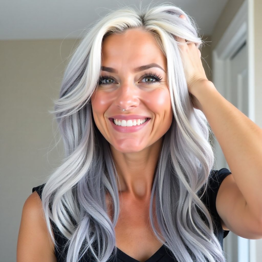 Long And Gray Hair For Older Women