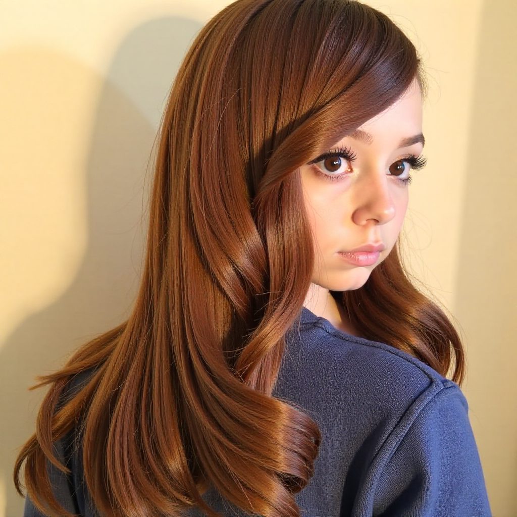 Auburn Layers With Bangs