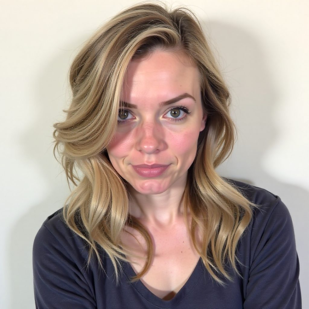 Dirty Blonde Lob With Side Bangs