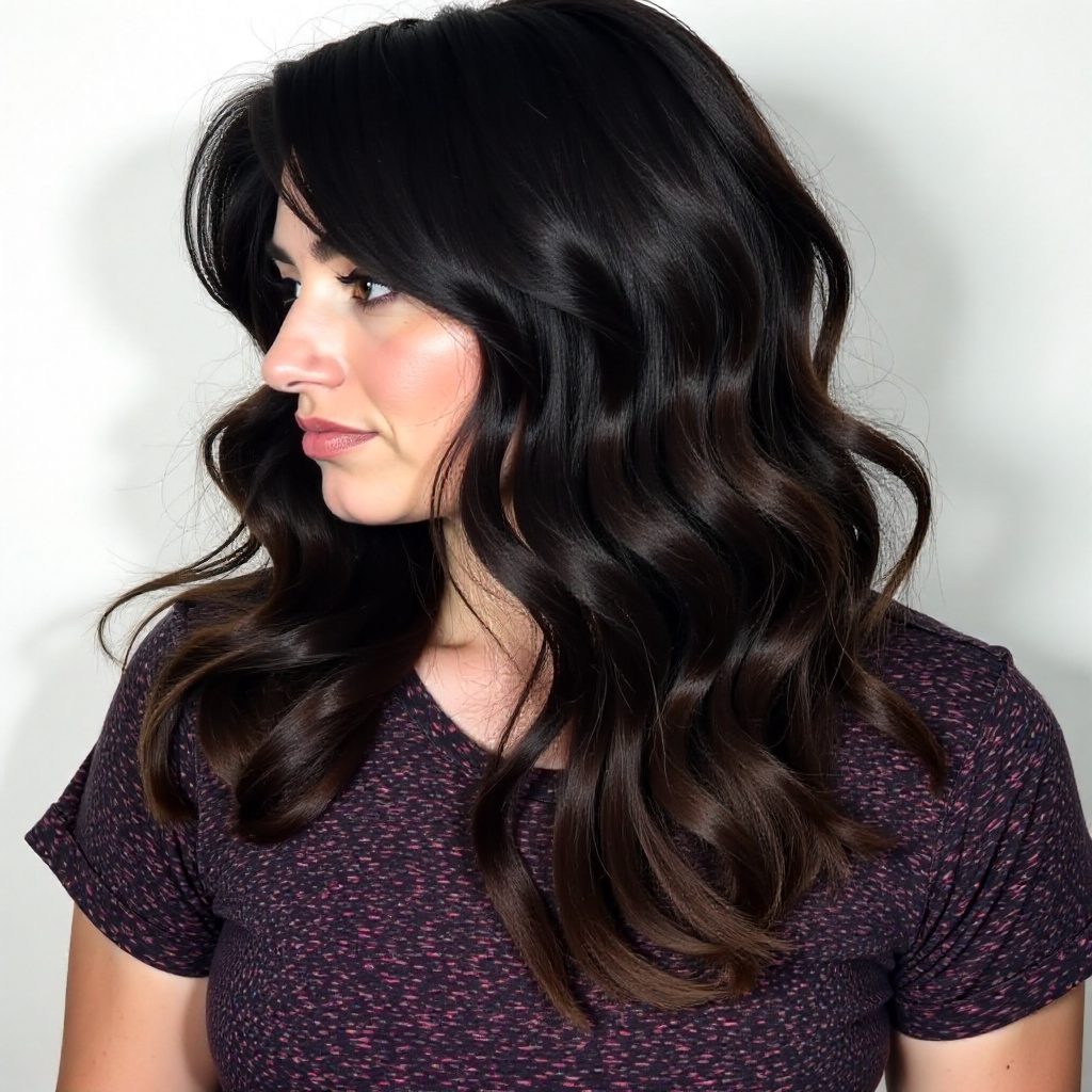 Long Layered Haircut with Bangs