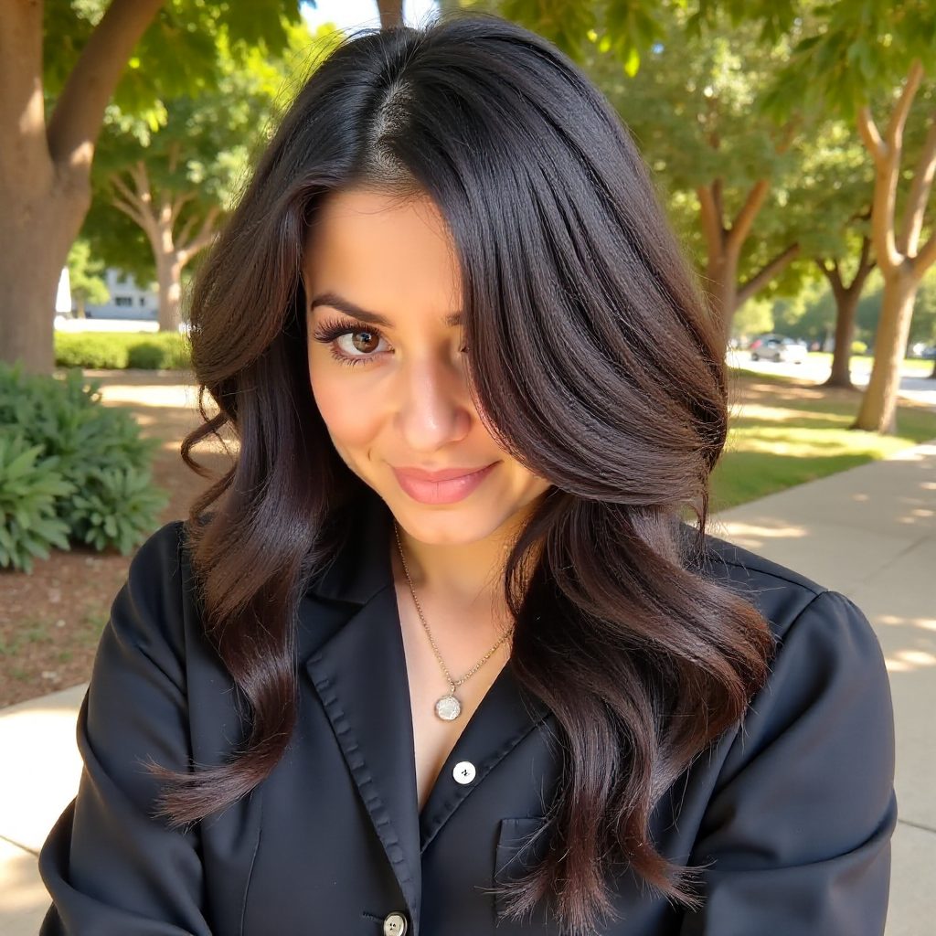 Shiny Two-Layer Cut For Brunettes