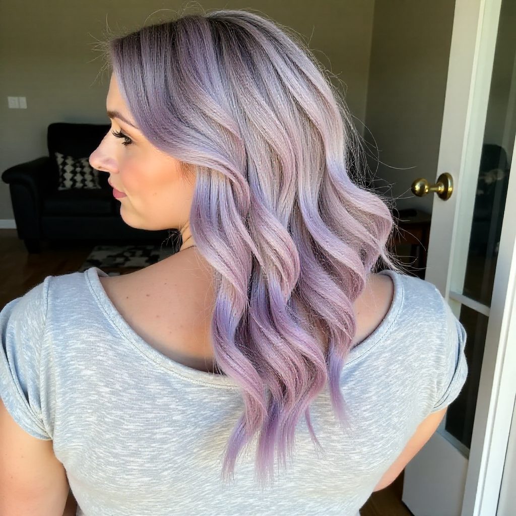 Purple Hair with Side Dutch Braid