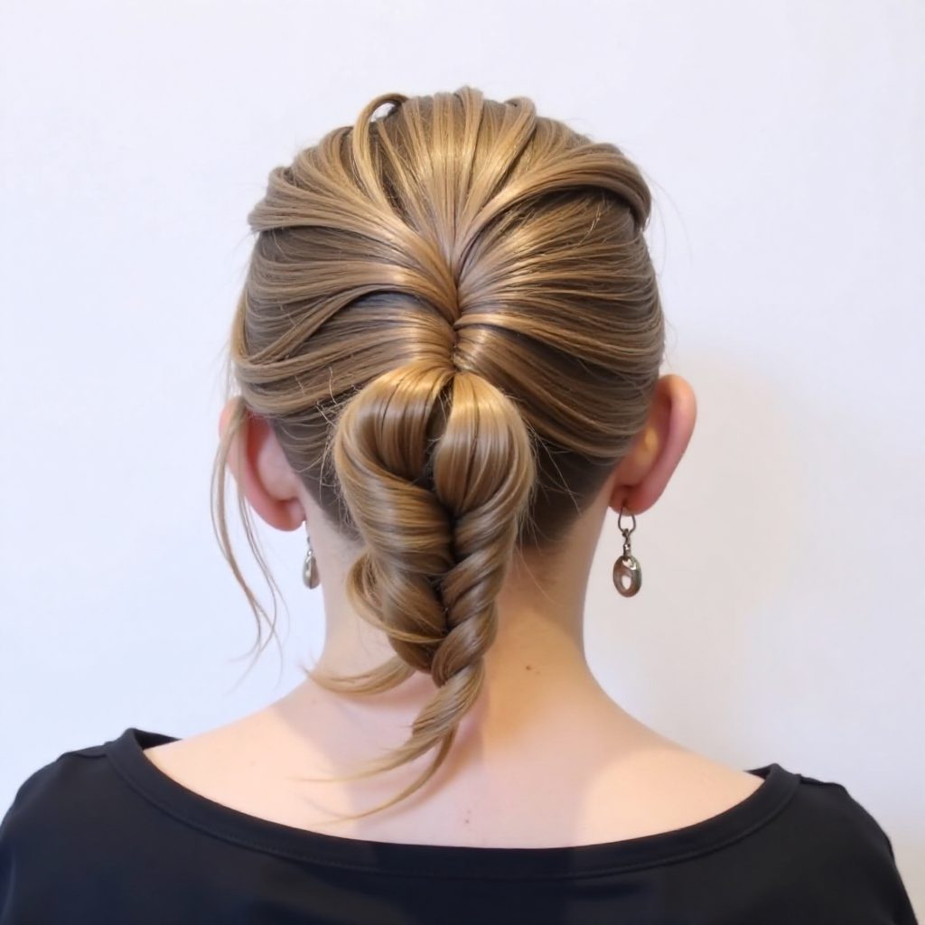 Updo With Infinity Braid
