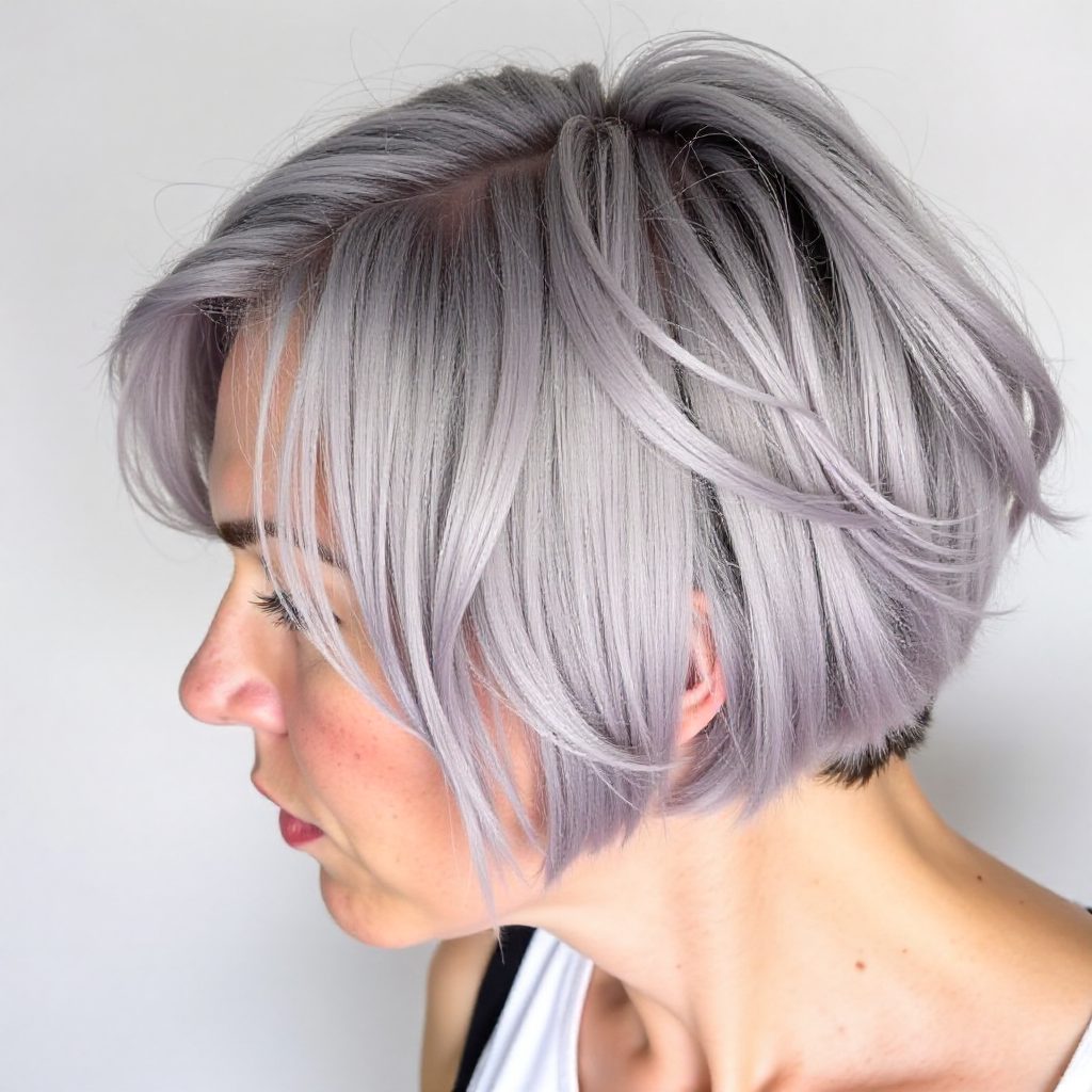 Silvery Blue Short Bob