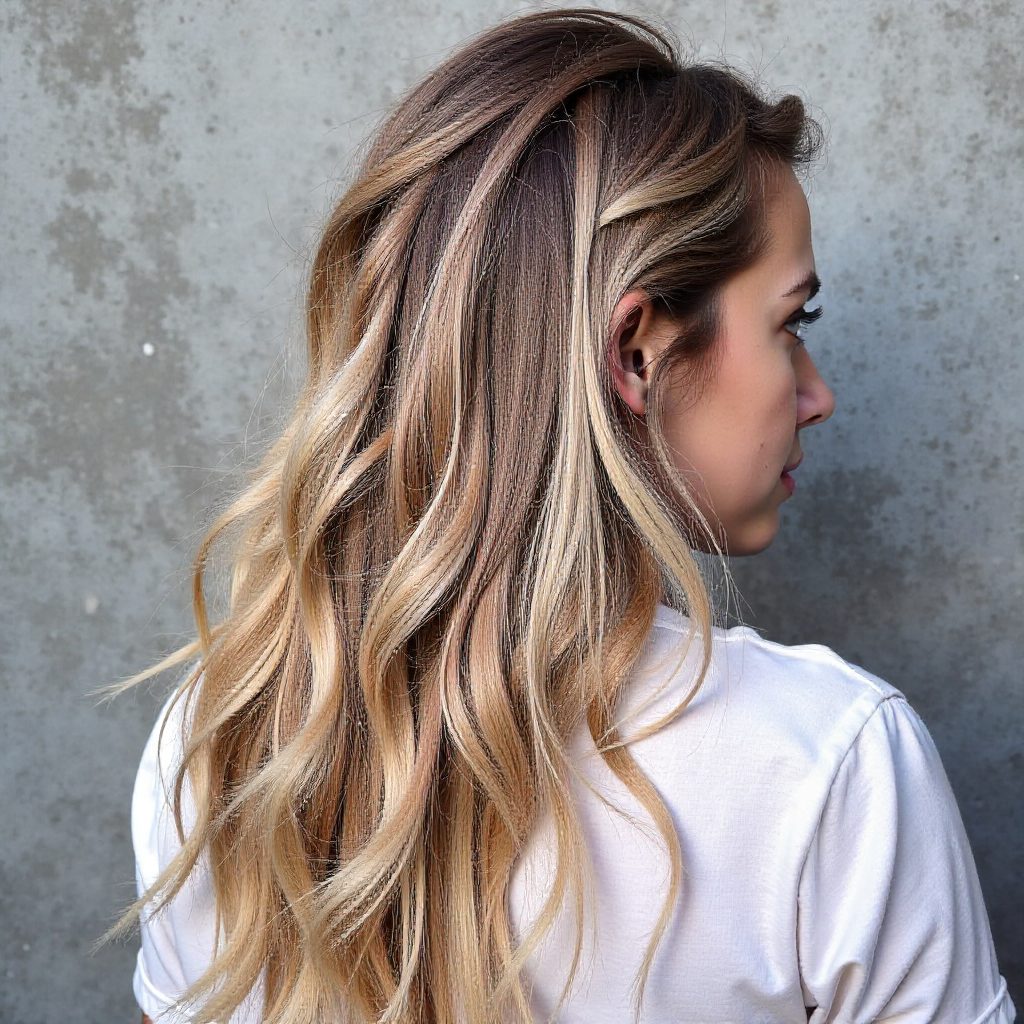Half Updo With Big And Little Braids