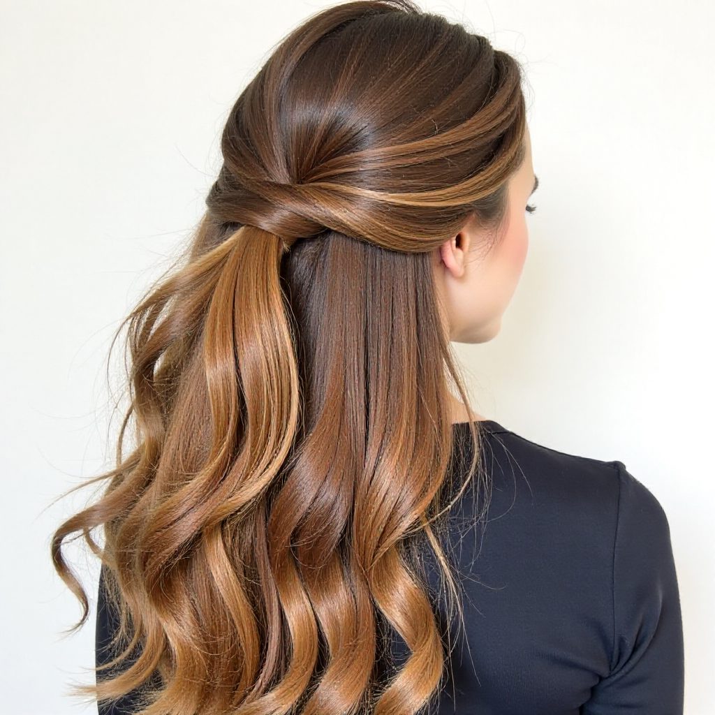 Hairstyle With Random Large Glitters