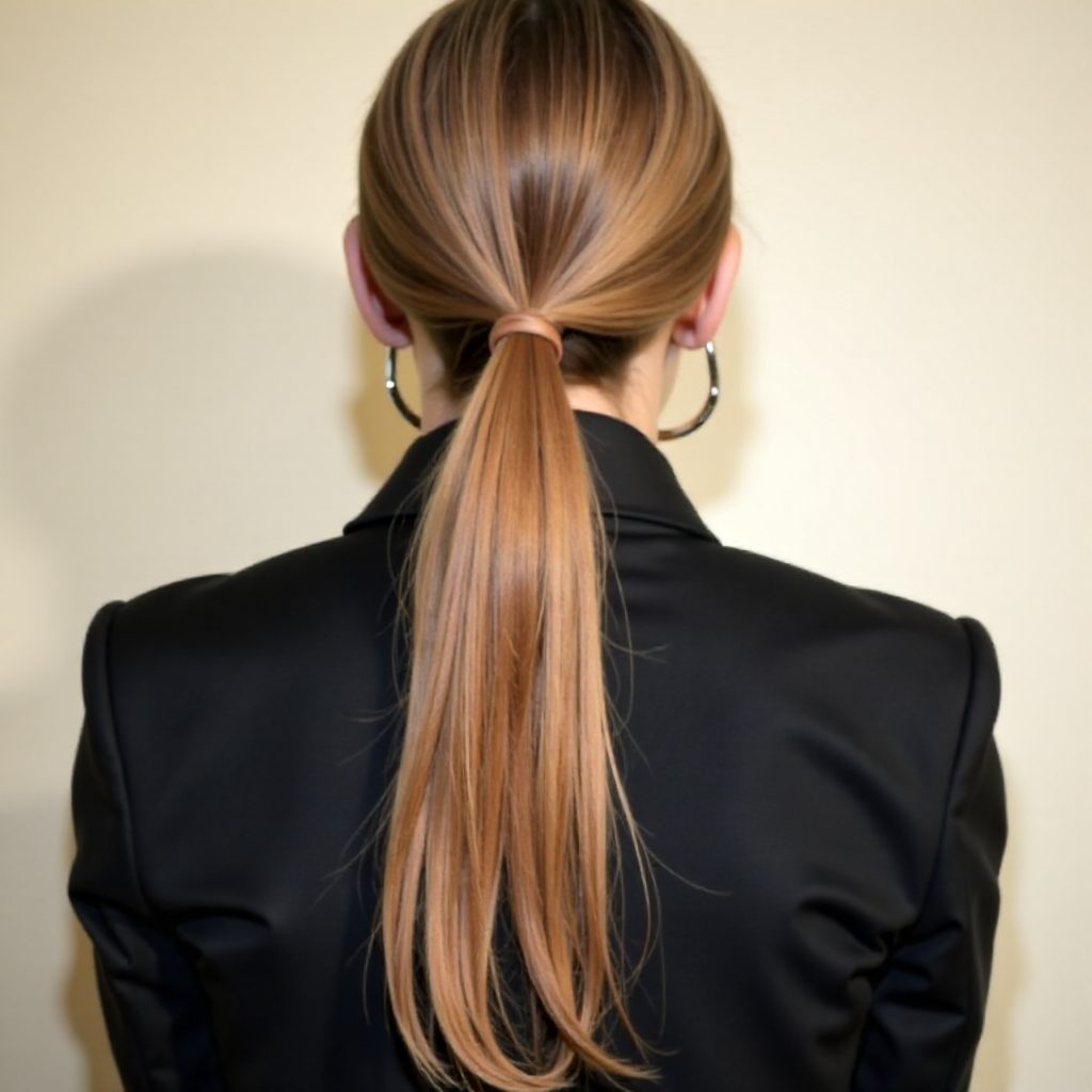 Hairstyle With Large Twists Put on a Glitter Hair Gel