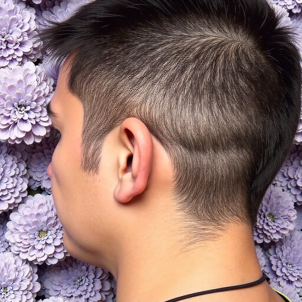 Undercut Tattoo Decorated With Hair Glitters