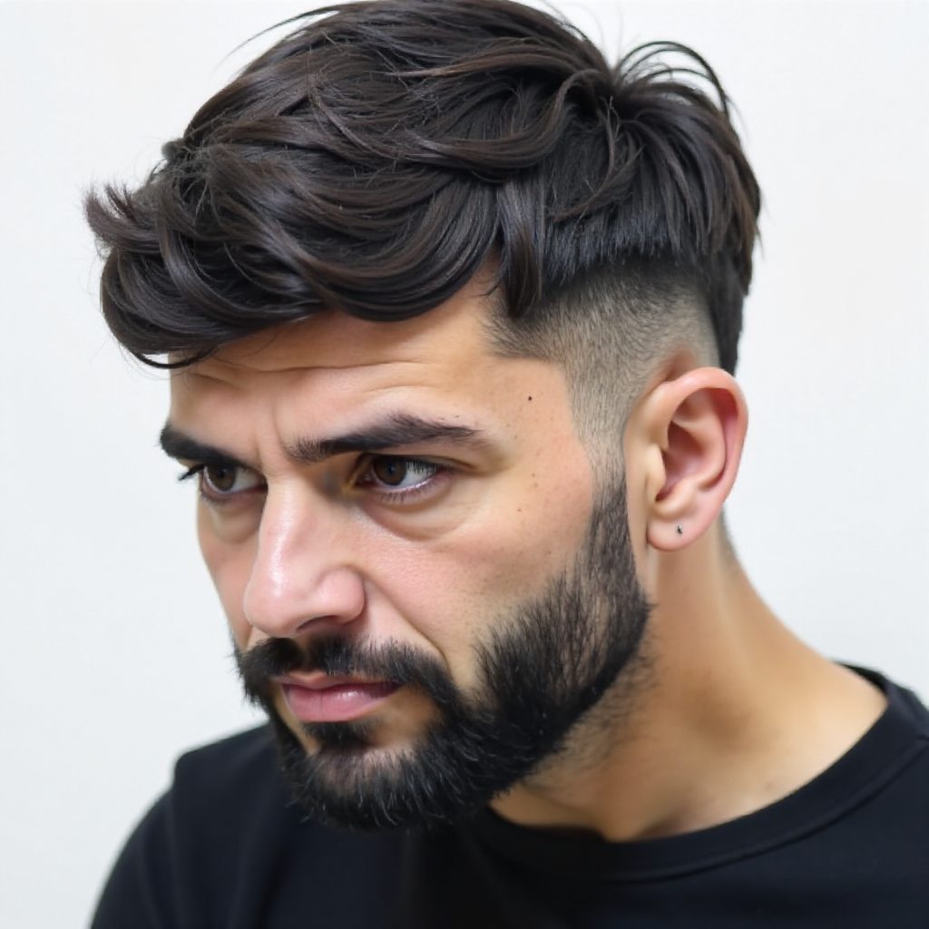 Crop Fade And Blunt Fringe Men's Haircut