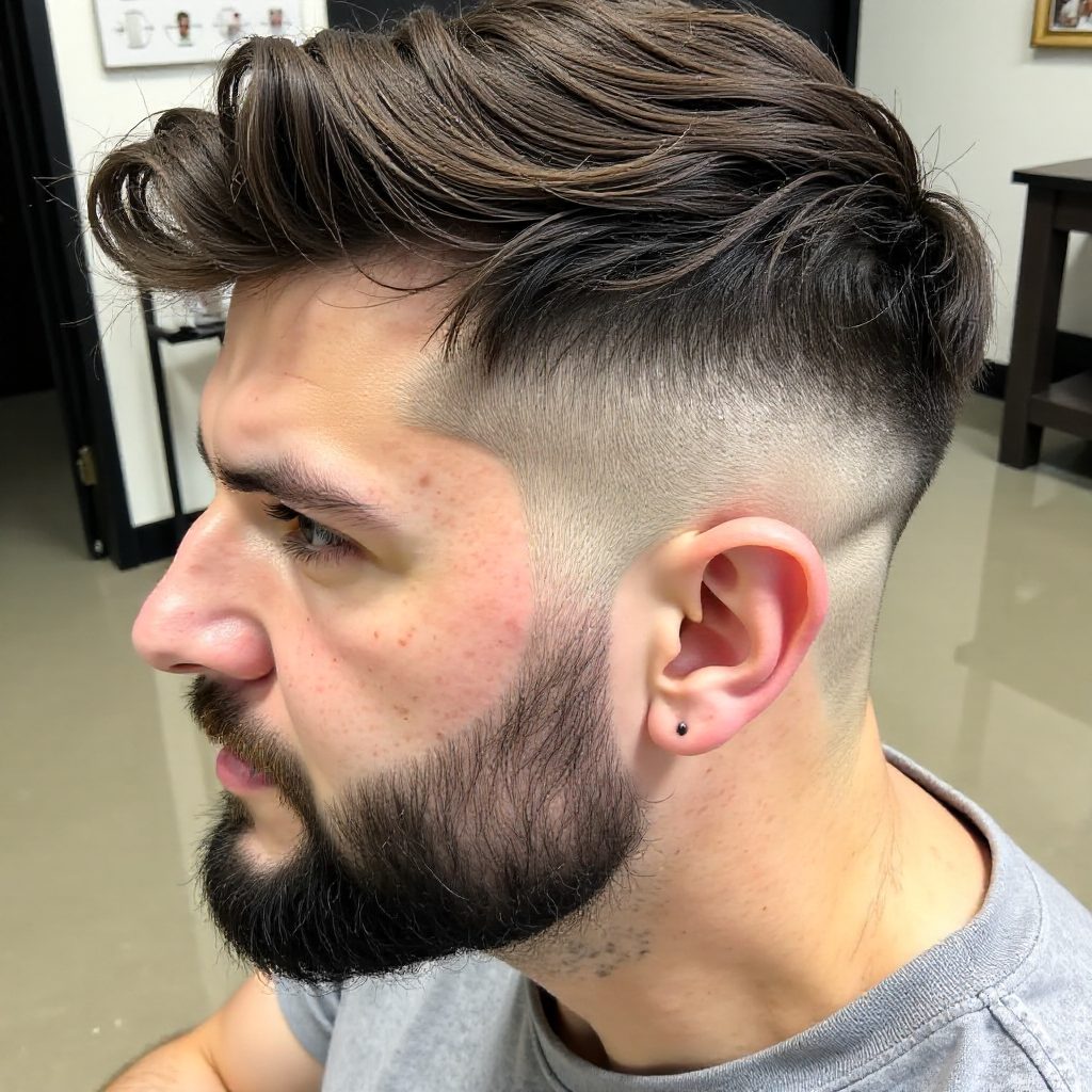 French Crop With A Mid Fade And A Beard