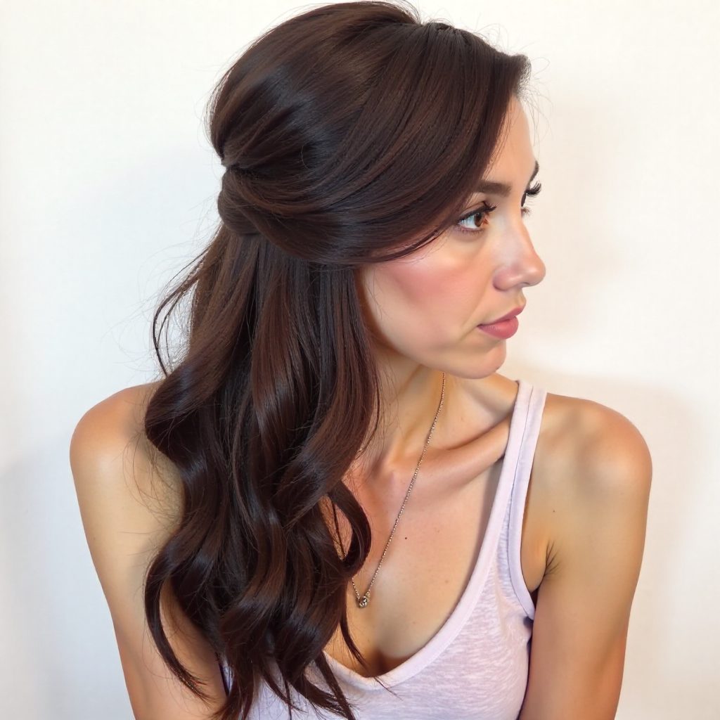 Low Ponytail Hairstyle for Long Hair