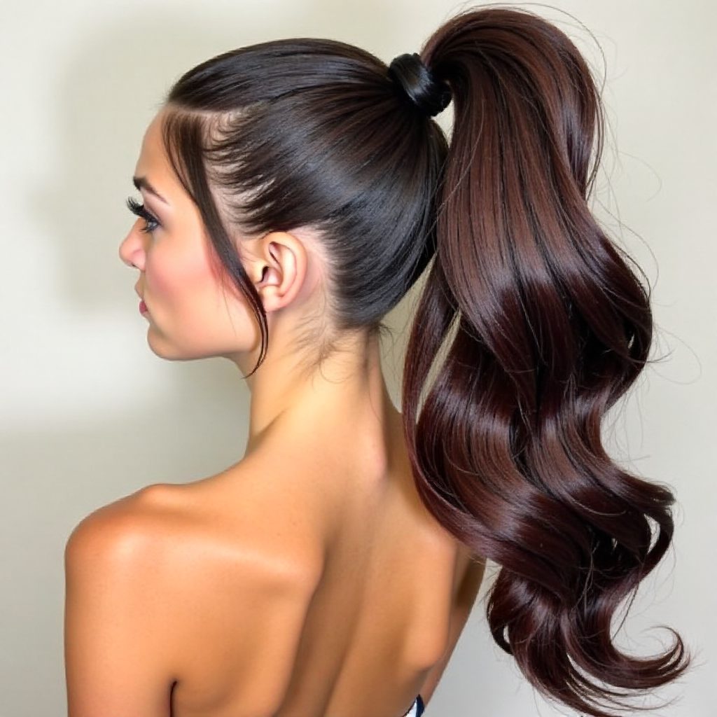High Ponytail Hairstyle for Prom
