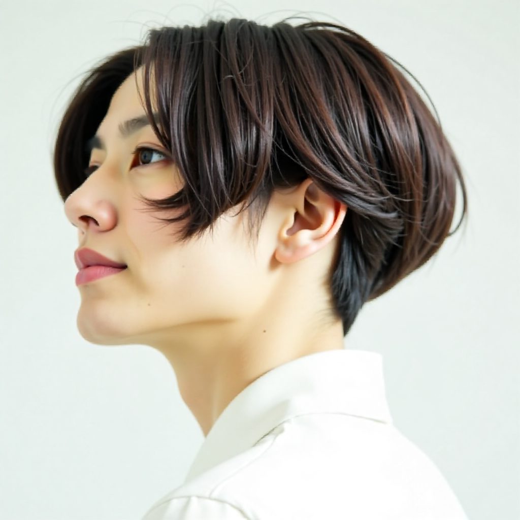 Asymmetric Middle Part Hairstyle for Men