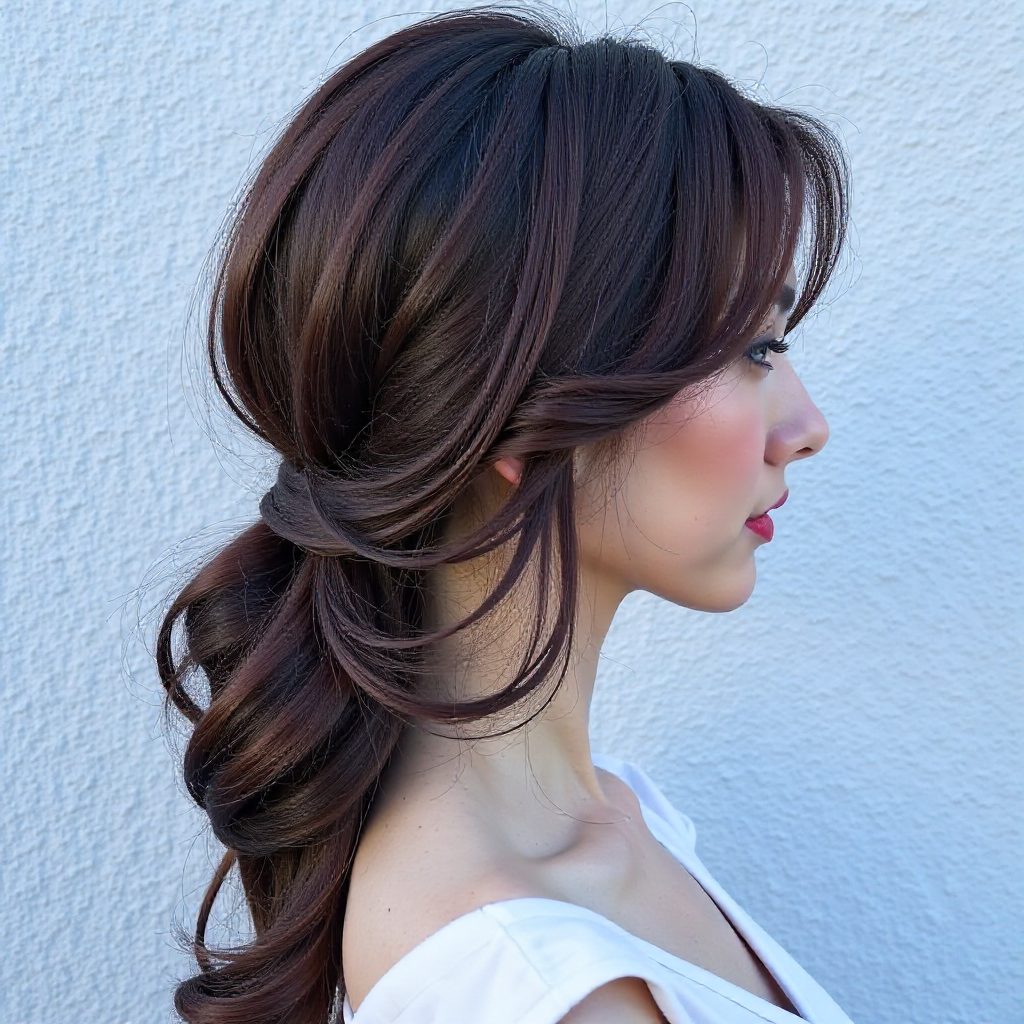 One Shoulder Hairstyle for Prom