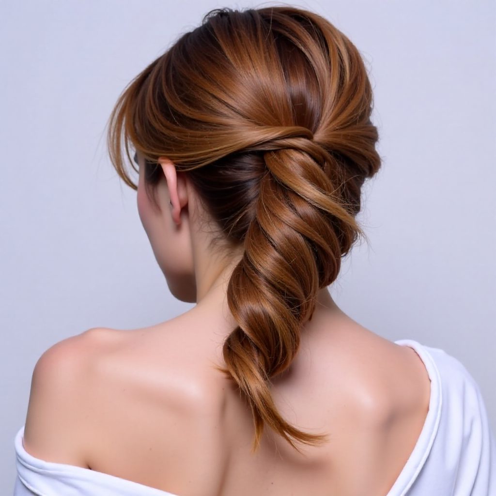 High Fishtail Ponytail for a Prom Party