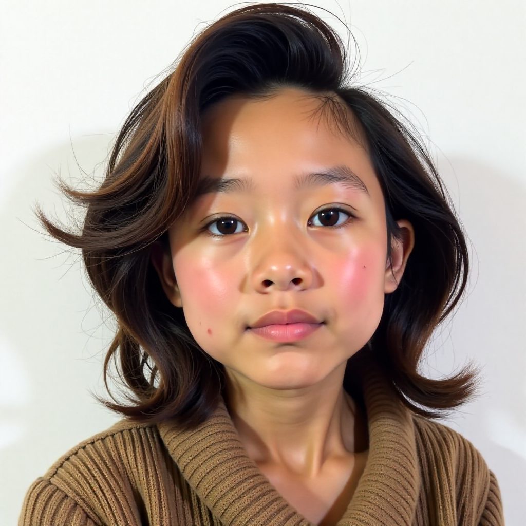 Dramatic Shoulder Length Hairstyle for Relaxed Hair