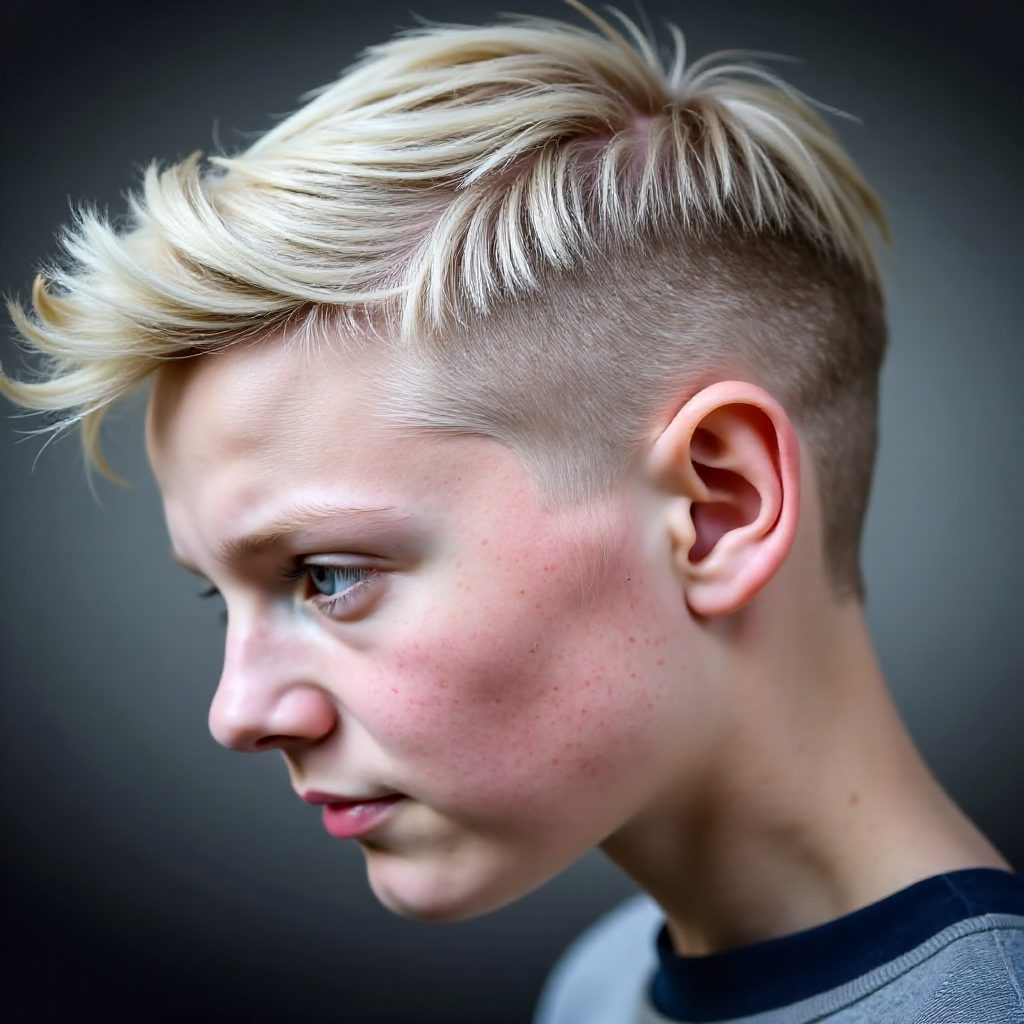 Bleached Comb with Sharp Fringe for a Brutal Macho