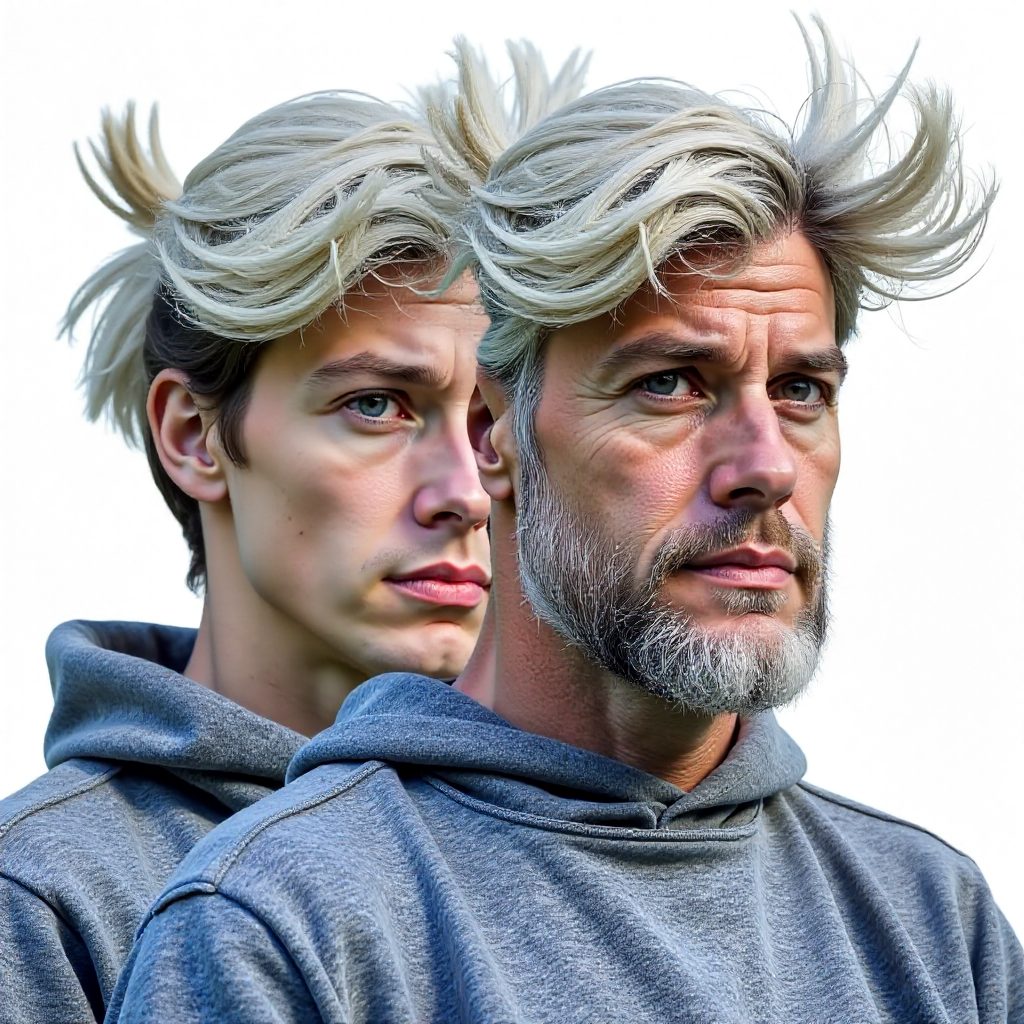 Setting Off Masculinity with Rock Bleached Hair and Straight Lines