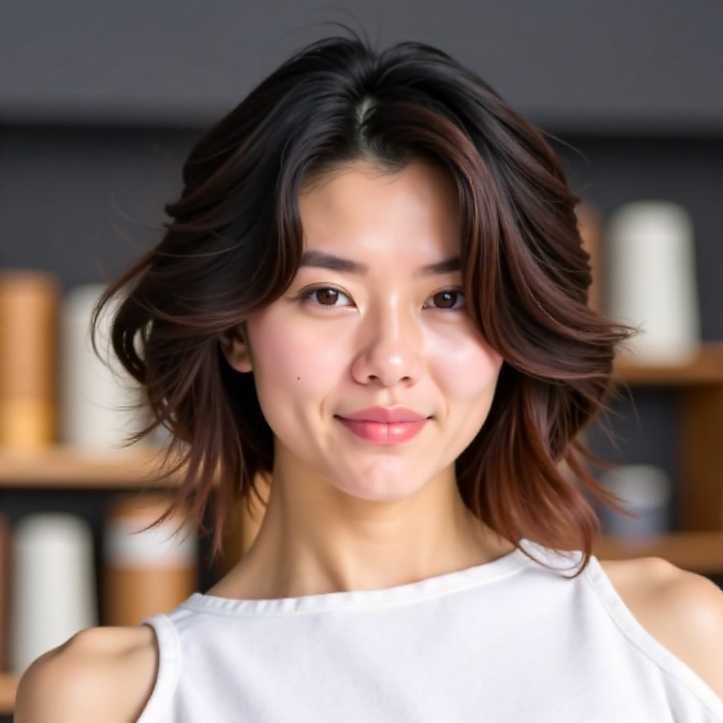 Tousled Bob for a Diamond Shaped Face