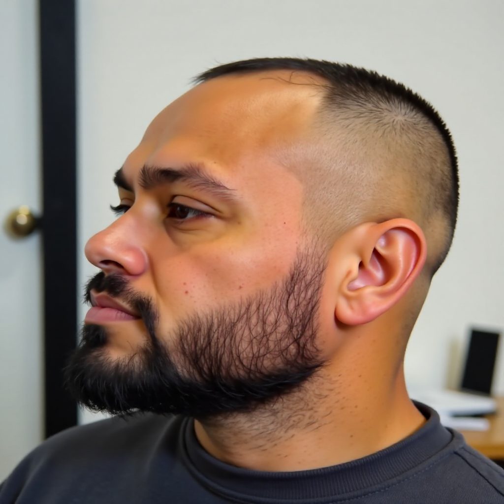Beard and Very Short Hair